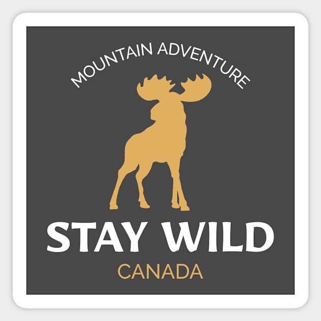 Stay Wild Canada Caribou Sticker by Tip Top Tee's